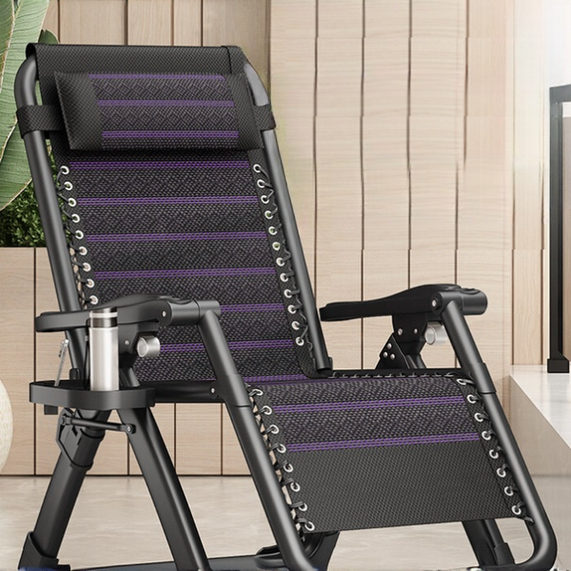 Modern Simple Style Reclining Reading Chair Solid Colour Midnight Black Alloy, with Locking Back Angle & Independent Back Movement & Non Rocking Base