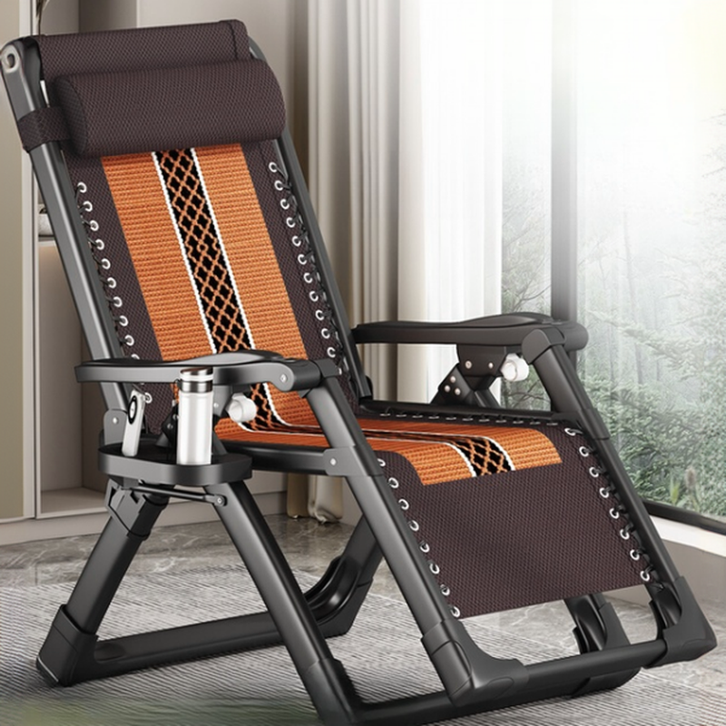 Trendy Yellow/Chestnut Solid Colour Arm Recliner with Alloy Frame, Non Rocking Base, Locking Back Angle, and Removable Back