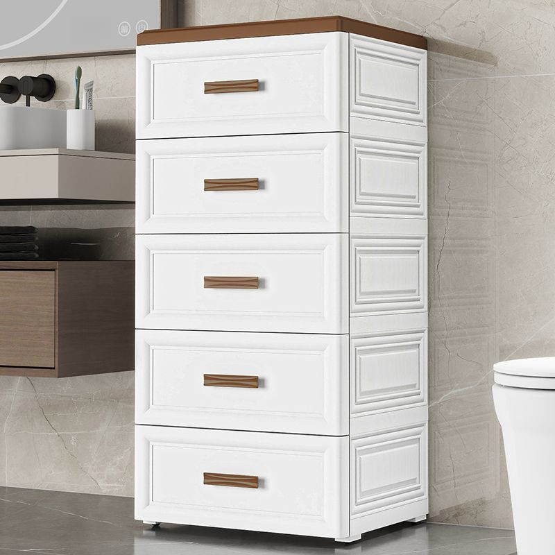 Simple Plastic & Acrylic Lingerie Chest with Caster Wheels