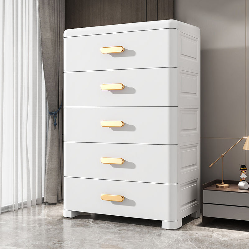 Simplistic Plastic & Acrylic Lingerie Chest with 5 Drawers, Vertical Orientation