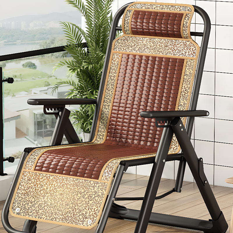 Midnight Black/Grey/Sepia Alloy Reclining Chair with Non Rocking Base, Lumbar Support, Locking Back Angle, Stitch-tufted Detail, and Independent Foot Movement