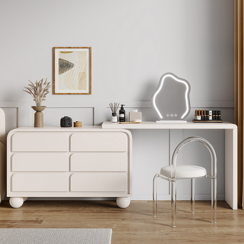 Multi-Purpose Vanity Set with Pop Up, LED Lighting, Scalable, 2-in-1, and Adjustable Touch Brightness