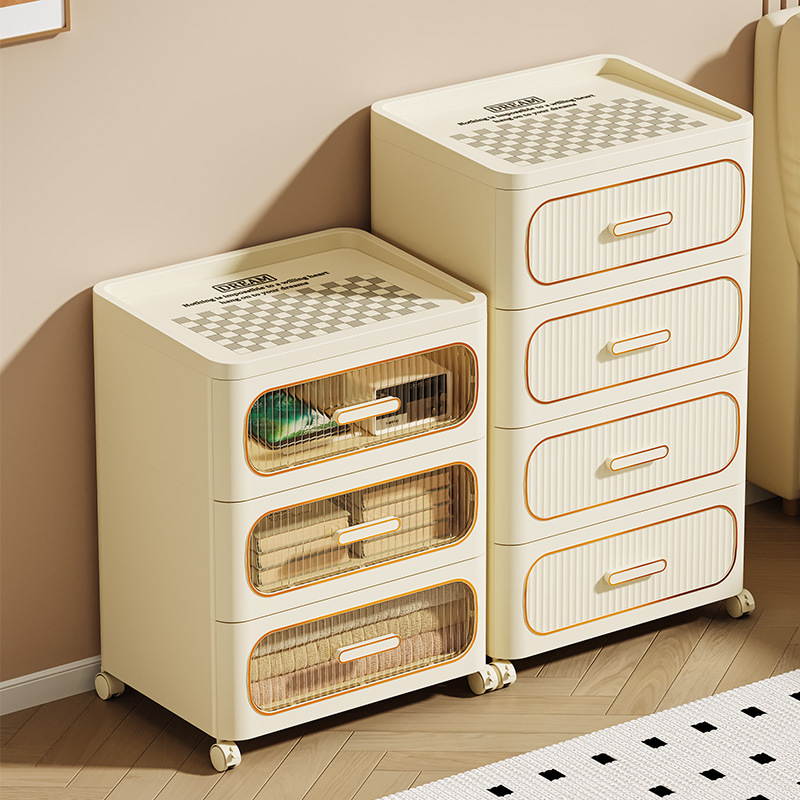 Modern 5 Tiers/4 Tiers/3 Tiers Plastic & Acrylic Bachelor Chest with Caster Wheels