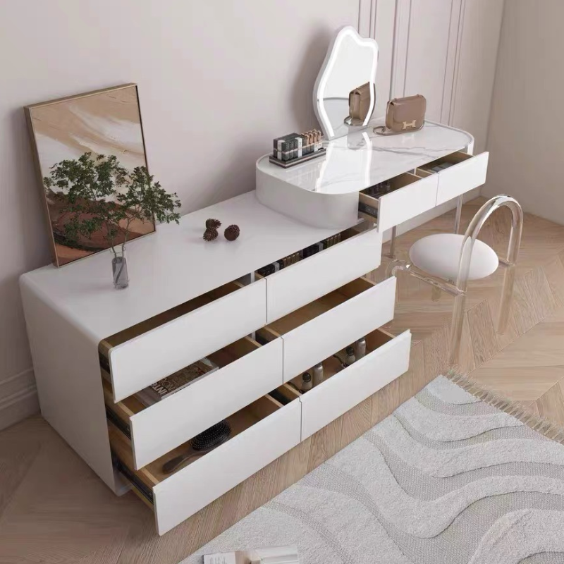 Multi-Purpose Vanity Set with LED Lighting, Scalable, Adjustable Touch and Brightness