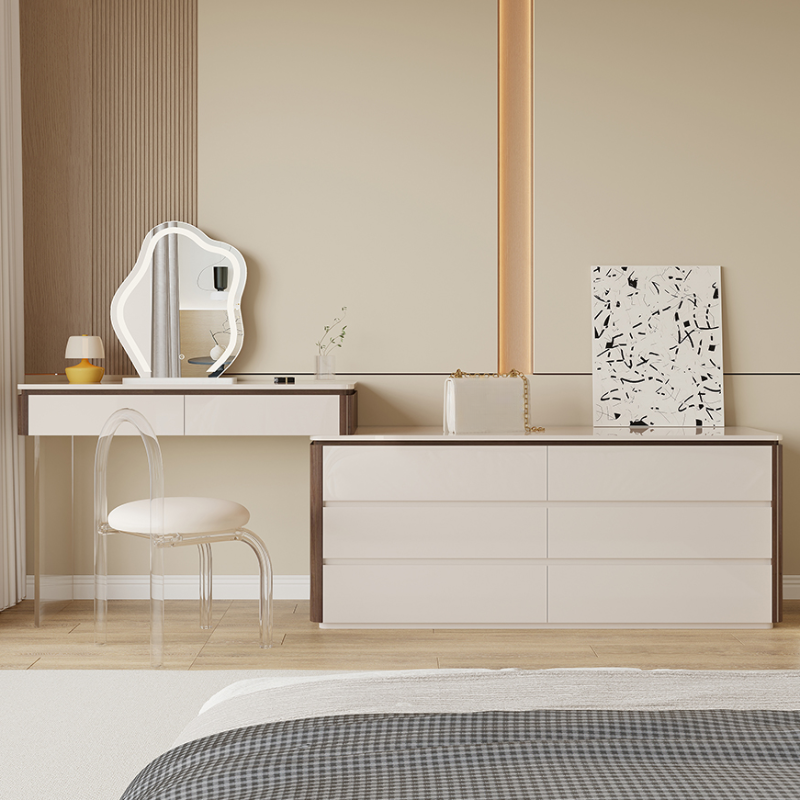 Multi-Purpose Vanity Set with LED Lighting, Scalable, Push-Pull, Adjustable Touch and Brightness