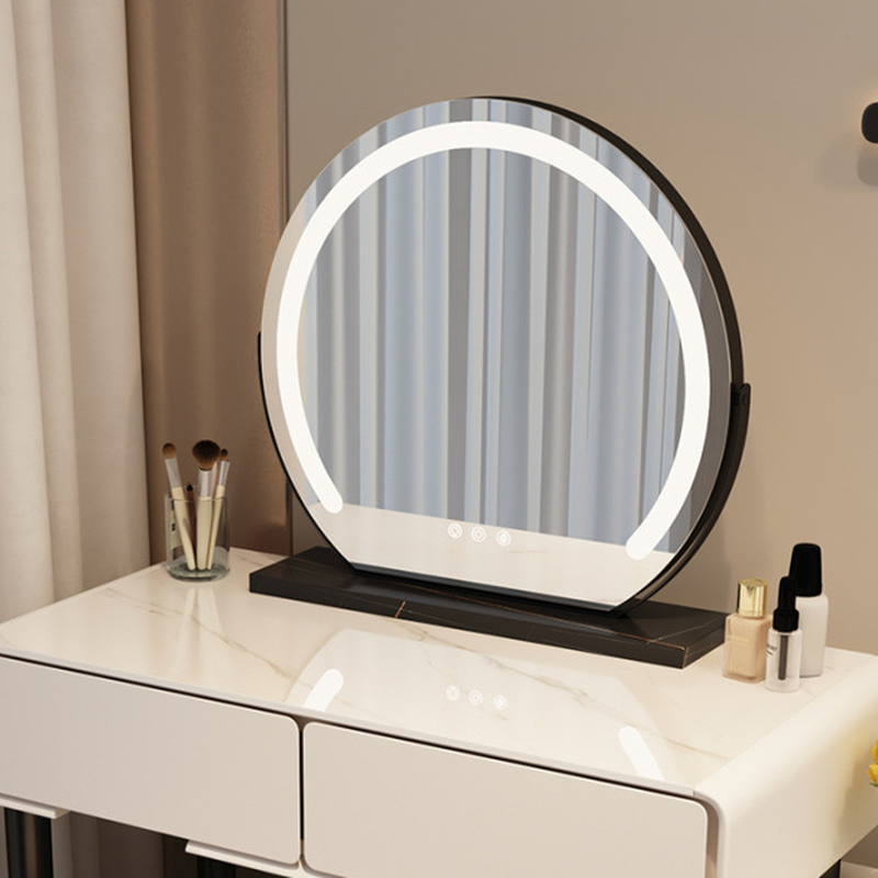 Multi-Purpose Vanity Set with Coal Seating, LED Lighting, Scalable, Push-Pull, Adjustable Touch and Brightness