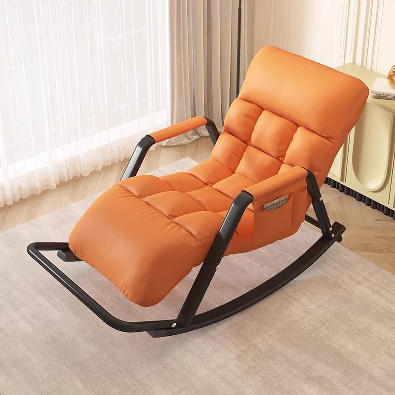 Grey/Yellow/Green Simple Upholstered Rocking Seat with Scratch-tolerant Padded Recessed Arm