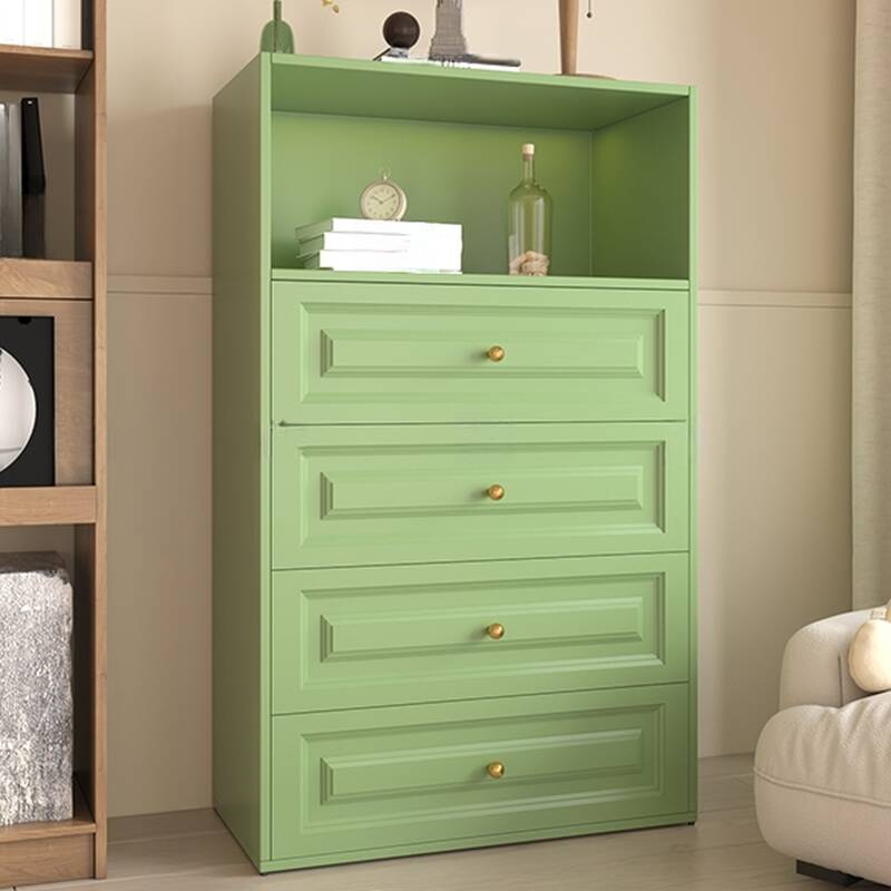 Trendy 5 Tiers/4 Tiers/3 Tiers Lime Green Steel Double Dresser, Size 80 x  40 x 133 cm, Number Of Drawers 4- OZ-Home-Hub