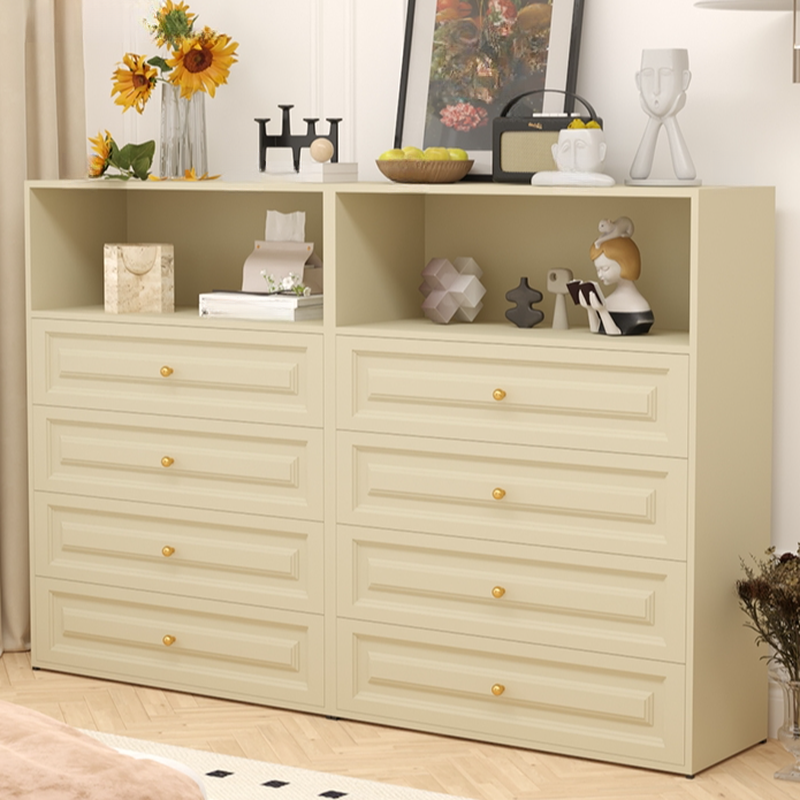 Casual Steel Ivory Bachelor Chest/Double Dresser/Media Chest with 5 Tiers/4 Tiers/3 Tiers