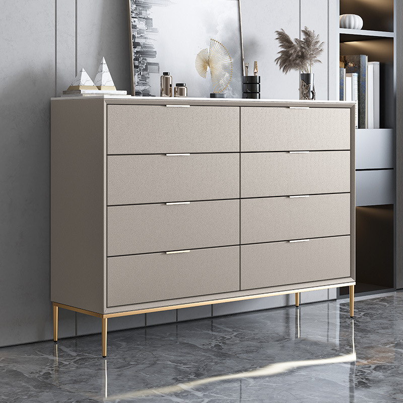 Simple Horizontal Lumber Double Dresser with 4 Tiers