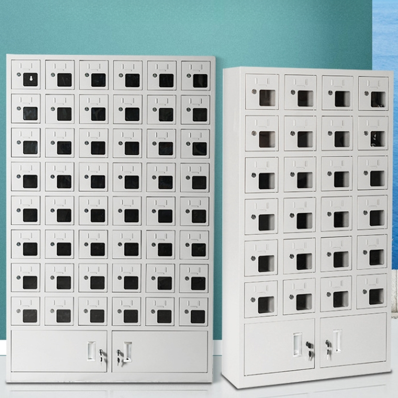 6 or more/4-layer/3-layer x 5-Wide or more/3-Wide/4-Wide Metal Dove Grey Cell Phone Lockers with Solid Doors, 10 or More Compartments/9 Compartments/6 Compartments and Name&number Plate