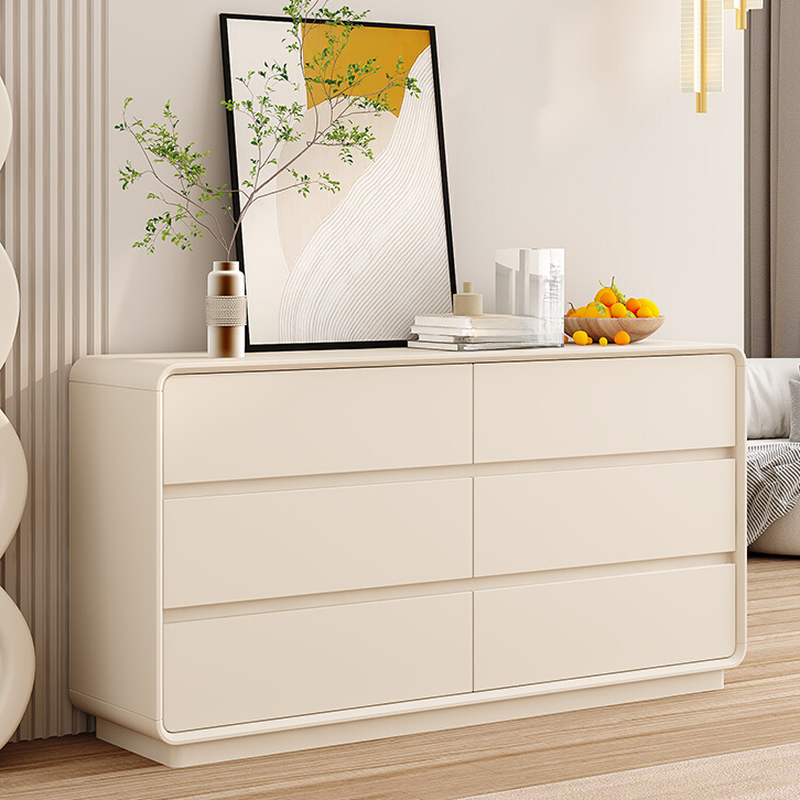 Minimalist Wood Horizontal/Vertical White Double Dresser with 4 Tiers/3 Tiers/5 Tiers and 8 Drawers/6 Drawers/5 Drawers