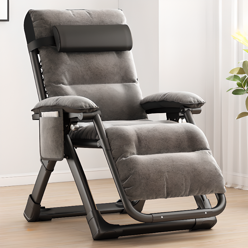 Non Rocking Metal Frame Chair Recliner with Independent Foot Movement, Pillow Locking Back Angle and Cup Holder, Detachable Cushion Included/Not Included