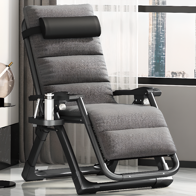 Dove Grey/Eggplant Colour/Auburn Standard (No Motion) Recliner Armchair with Detachable Cushion, Pillow, Cupholder & Independent Back Movement, Locking Back Angle