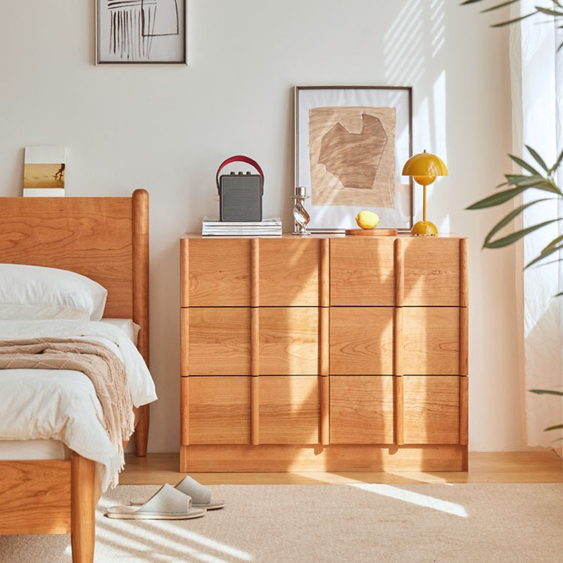 Natural Simple Cherry Wood Horizontal/Vertical Console Dresser/Bachelor Chest