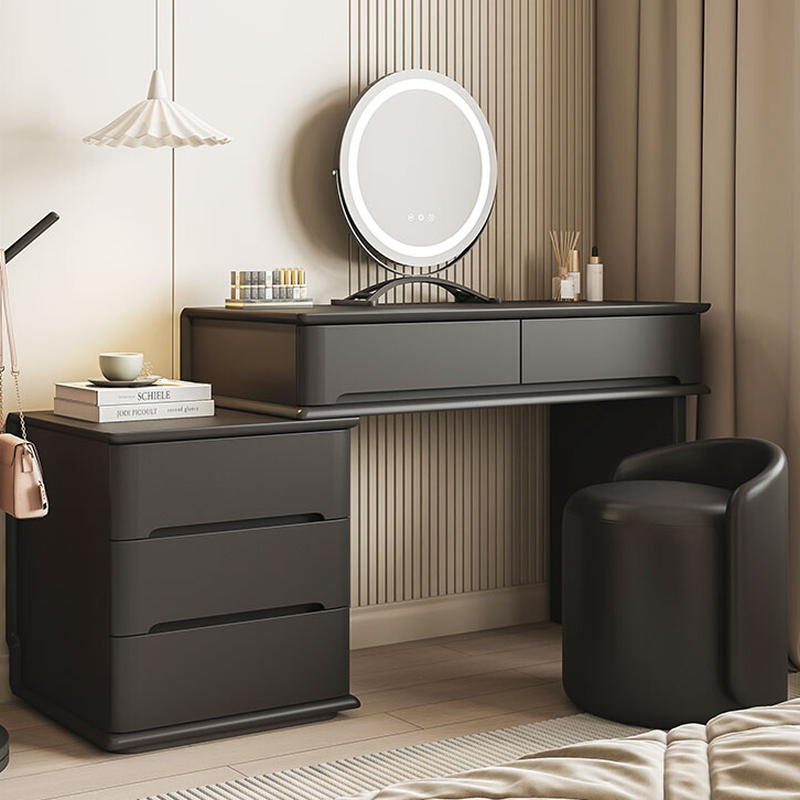 Simple Lumber Large Vanity Set with 5 Drawers and No Suspension