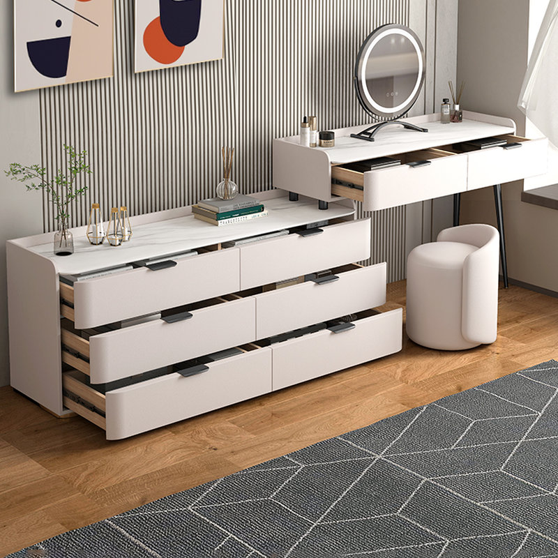 Simple Large Lumber Vanity Set with 8 Drawers and No Suspension