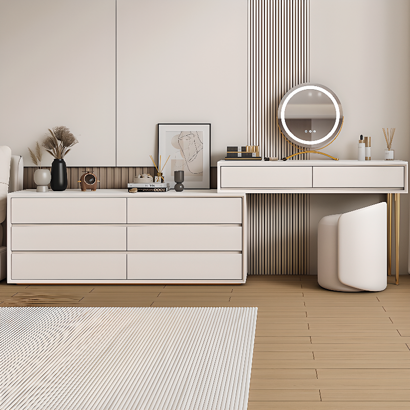 Simple Large Lumber Vanity Set with No Suspension and Tabletop Storage