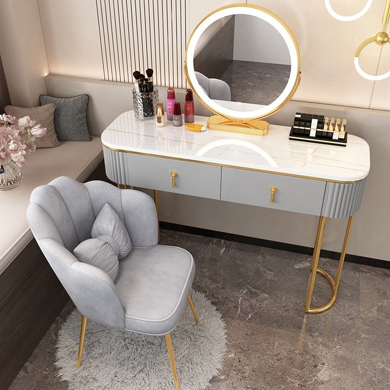 Multi-Purpose Vanity Set with Lighting, Push-Pull, Adjustable Brightness & Touch