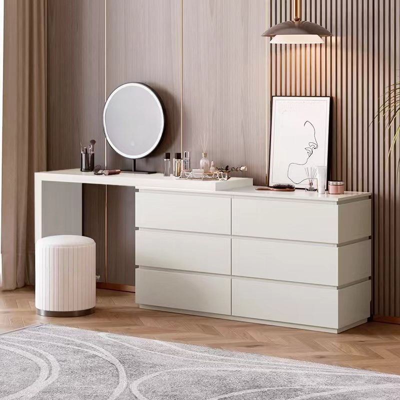 2-in-1 Scalable Multi-Purpose Vanity Set with Lighting, Push-Pull, and Adjustable Touch and Brightness