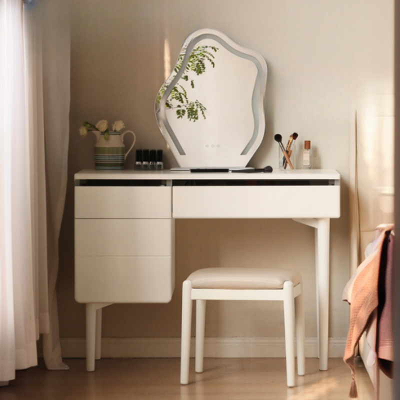 Whitewashed Simple Lumber Standard Vanity Set with No Suspension and Tabletop Storage