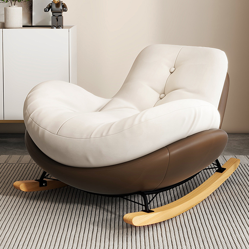 Simple Scratch-tolerant Upholstered Porch Rocker: Padded