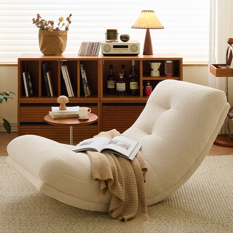 Simple Upholstered Padded Rocking Chair