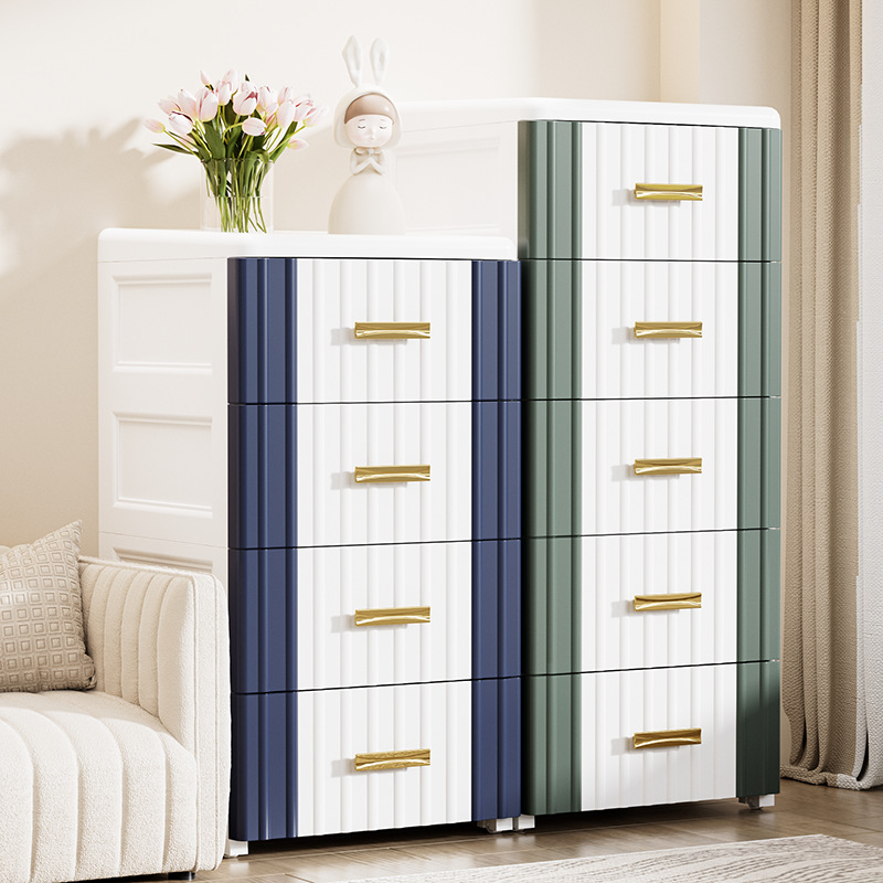 Modern Plastic & Acrylic Bachelor Chest with Roller Wheels, 7 Tiers/6 Tiers/5 Tiers