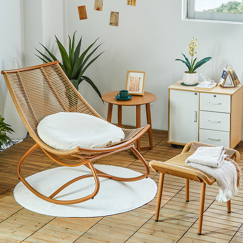 Auburn Simple Cane Rocking Seat with Water Proof Padded