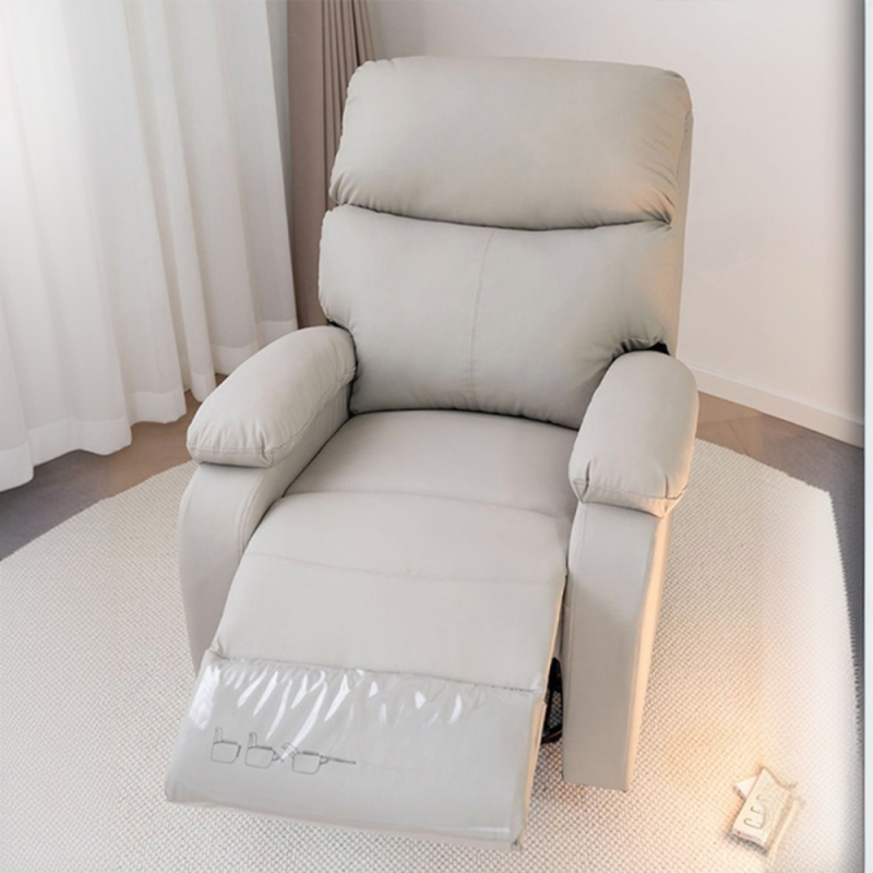 Simple Swivel Upholstered Rocking Seat with Padded Round Arm and Stain Resistance