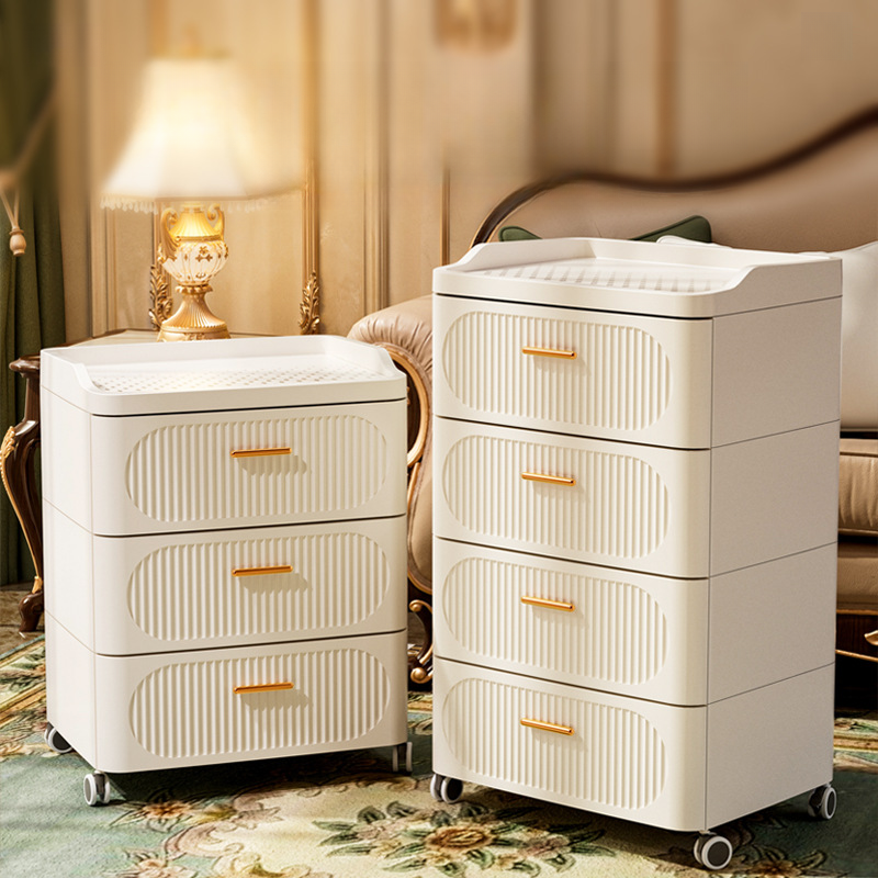 Minimalist 5 Tiers/4 Tiers/3 Tiers Ivory/2 Tiers Plastic & Acrylic Bachelor Chest with Swivel Wheels