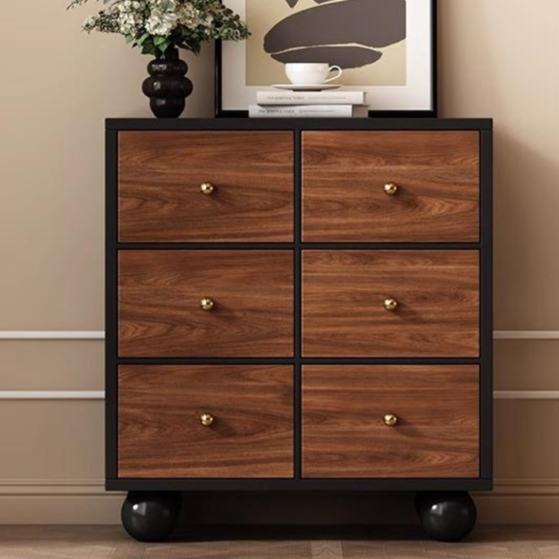 Elegant Midnight Black 3-Tier Simple Console Dresser
