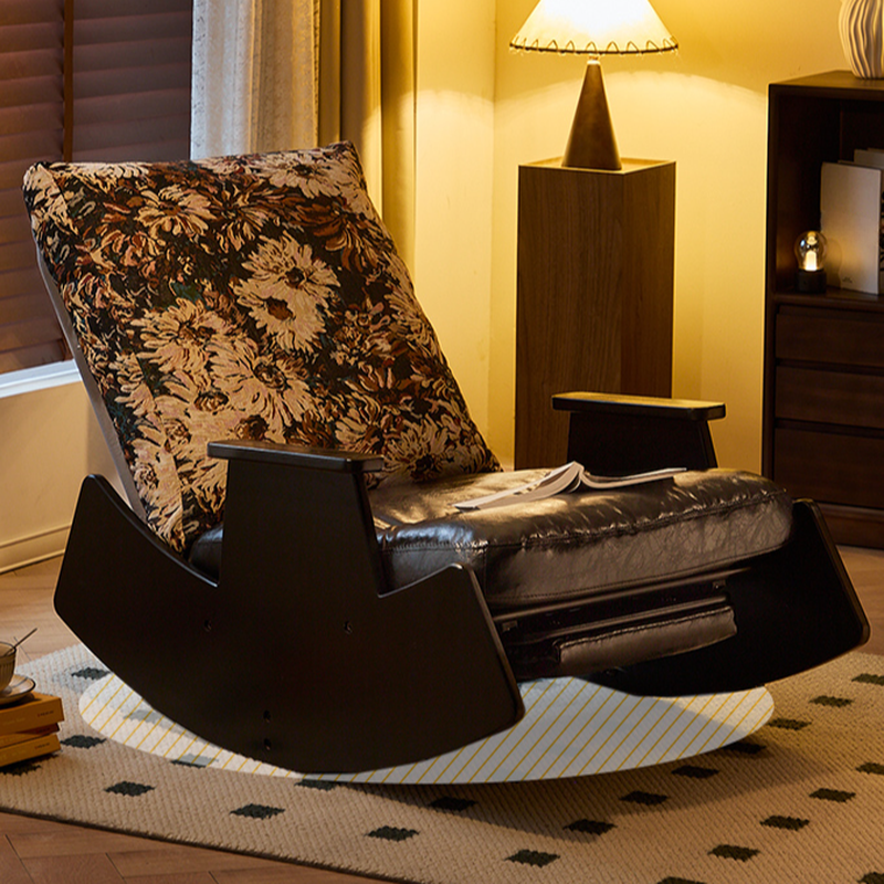 Simplistic Upholstered Living Spaces Rocking Chair, Scratch-tolerant, Padded with Recessed Arm