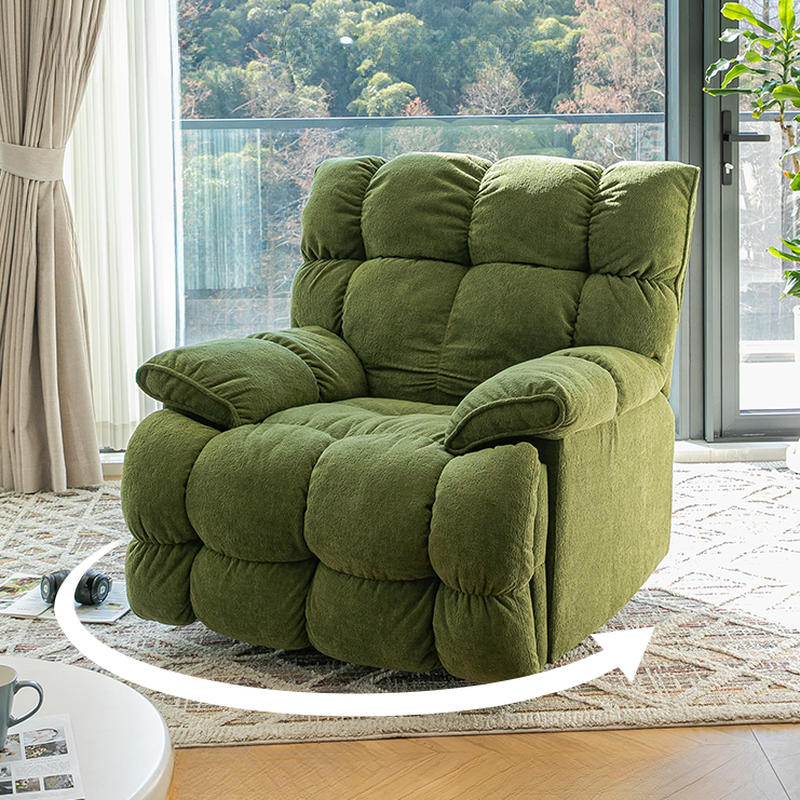 Simple Upholstered Rocking Seat with Padded Round Arm