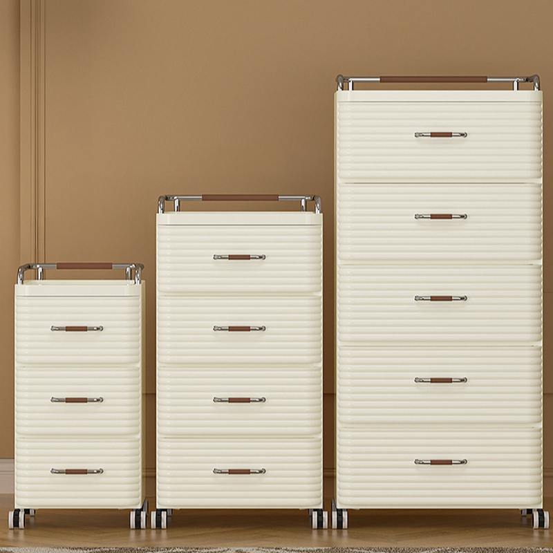 Simplistic Plastic & Acrylic Bachelor Chest/Semainier with Swivel Wheels