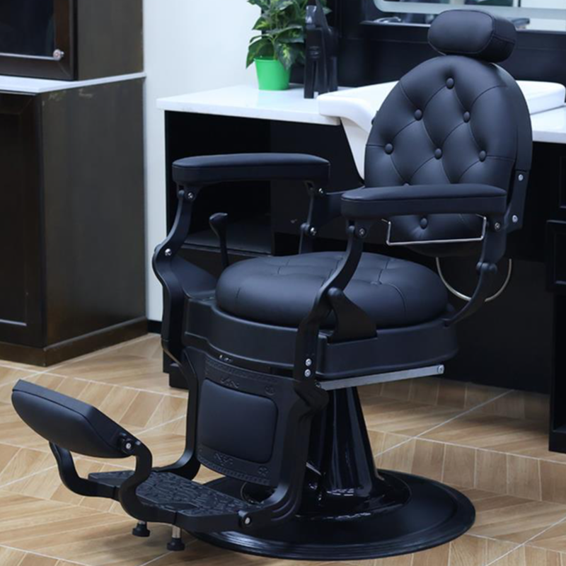Stain Resistant Reclining Barber Chair with Airy Back and Footrest