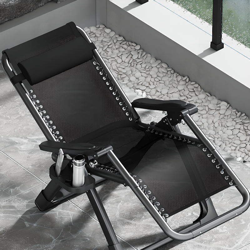 Indoor Compact Arm Recliner with Upholstered Finish, Headrest, and Cup Holder