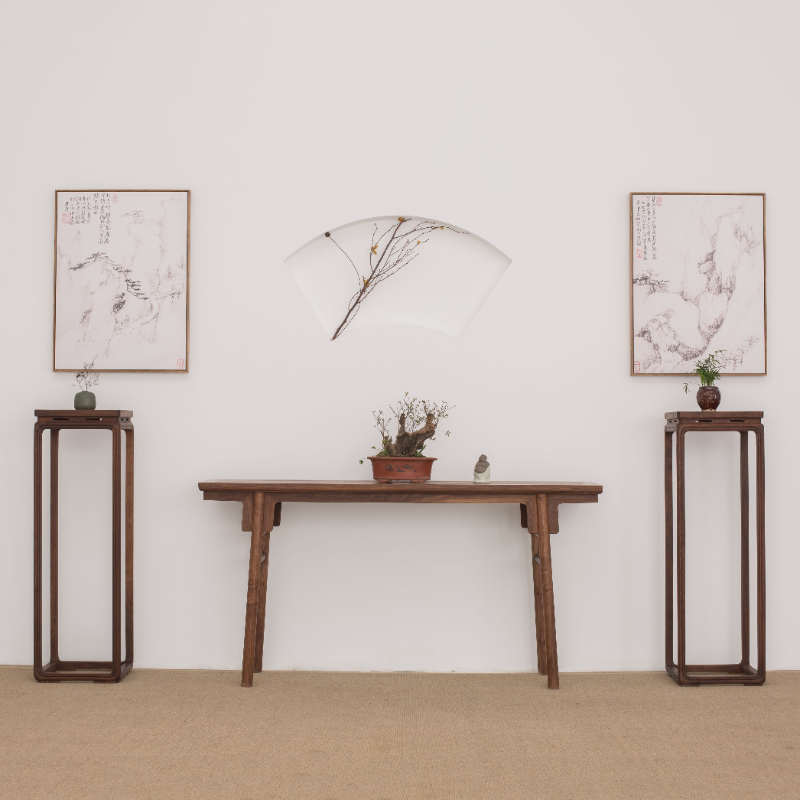 Modern Cocoa Timber Four Legs Rectangular Hallway Table