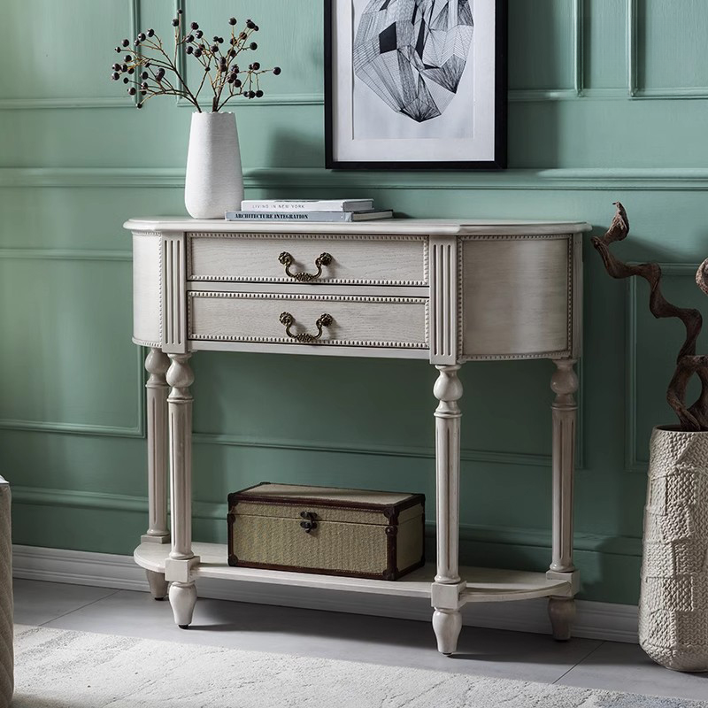 Timber Free Form Hallway Table with 2 Drawers