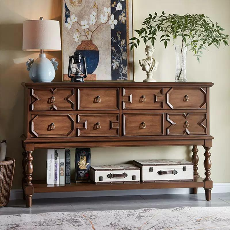 Simplistic Wood Entryway Table with 4 Drawers