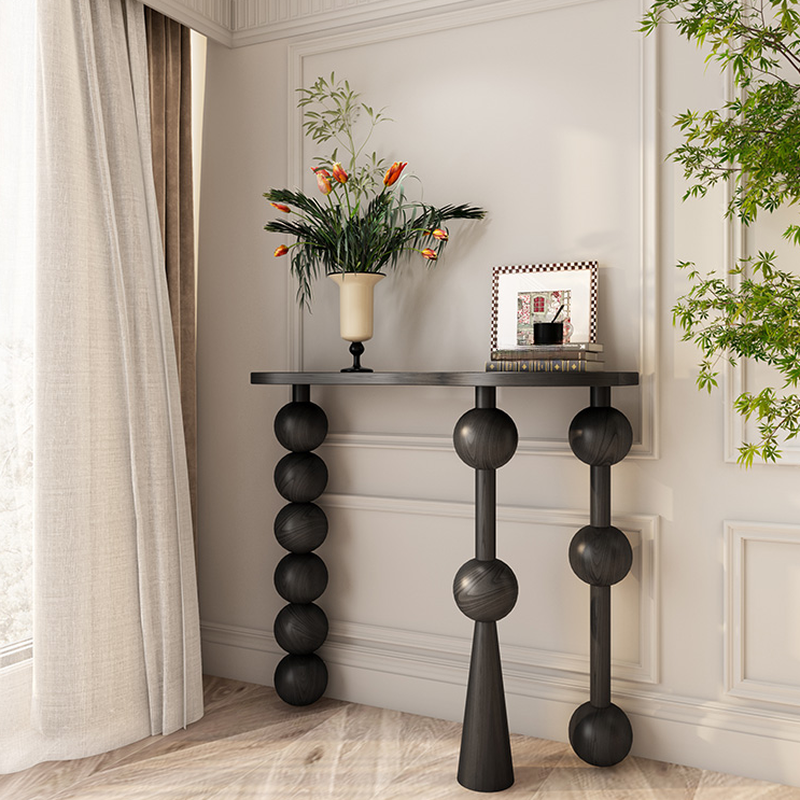 Ash Wood Three Legs Hallway Table with Live Edge