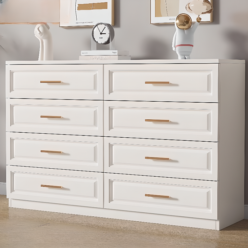Chalk Casual Console Dresser/Semainier in Engineered Wood with 8/6/5 Drawers, Horizontal/Vertical Orientation