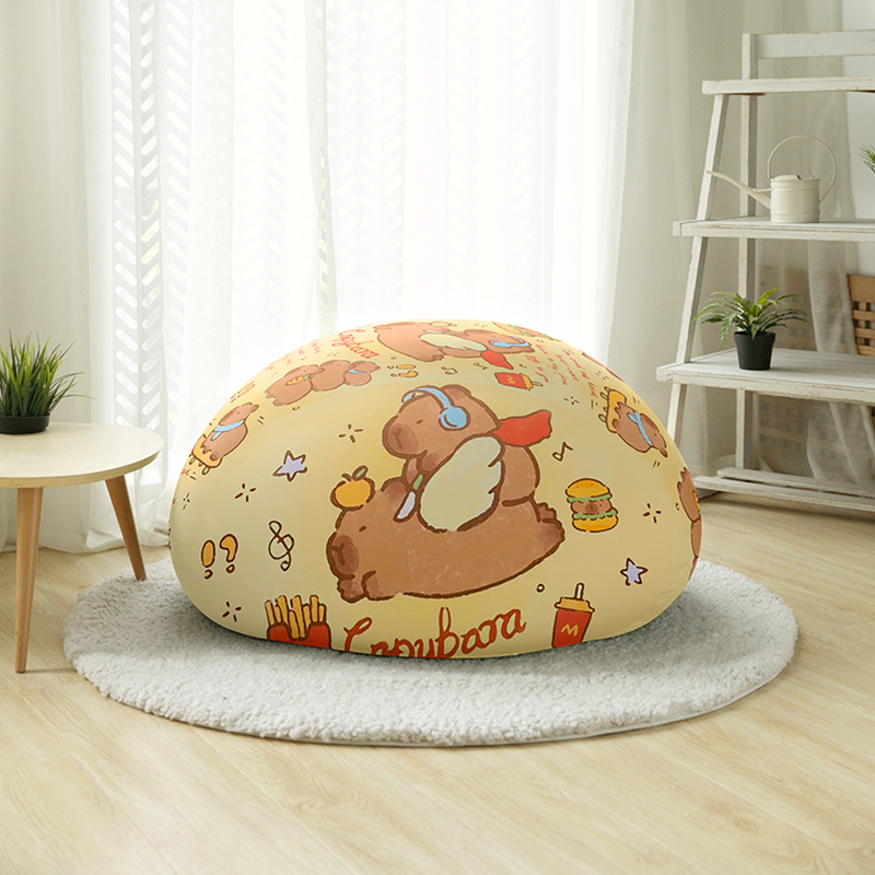 Animal Print Cartoon-Themed Bean Seat with Fabric Blend Upholstery