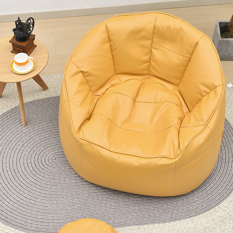 Solid Colour Bean Bag Set in Light Gray/Light Green/Apricot, Fabric Blend with Change Bag Option, Removable Pre-Filled Cover