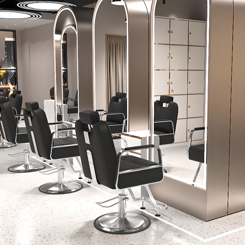 Square Ergonomic Corrosion Resistant Rotating Barber Chair