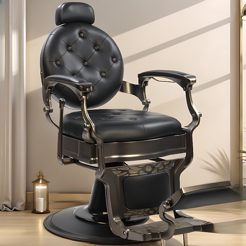 Circular-shaped Ventilated Back Stain Resistant Reclining Barber Chair