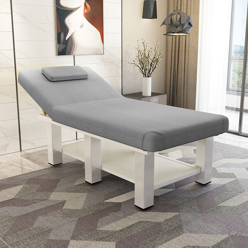 Steel Rectangular Massage Bed with Traditional Legs