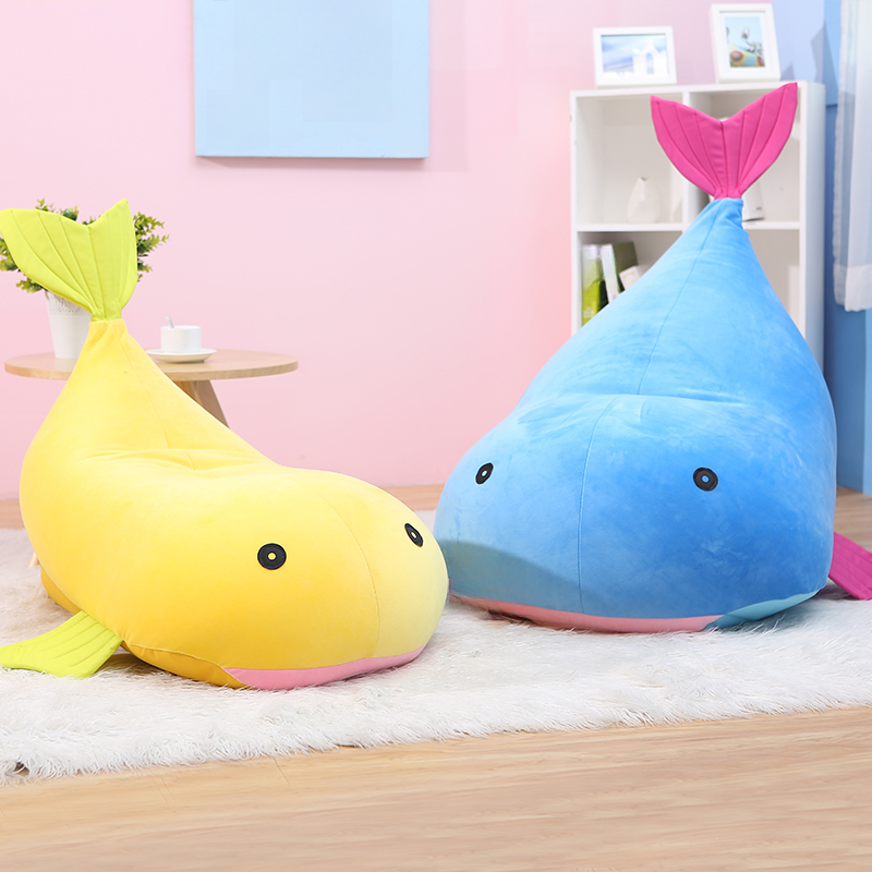 Pre-Filled Blue/Lemon Colour Flannel Classic Bean Bag for Seats 1 with Removable Cover, Bean Bag Chair, Fill Included