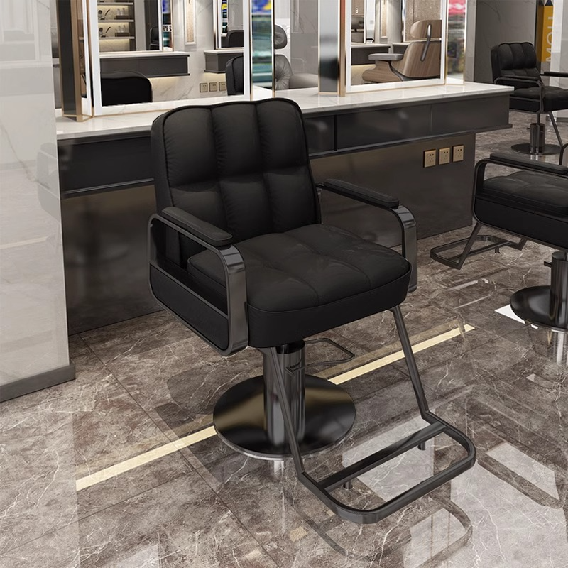 Stain Resistant Barber Chair with Changeable Backrest, Exposed Back, and Push Back Reclining