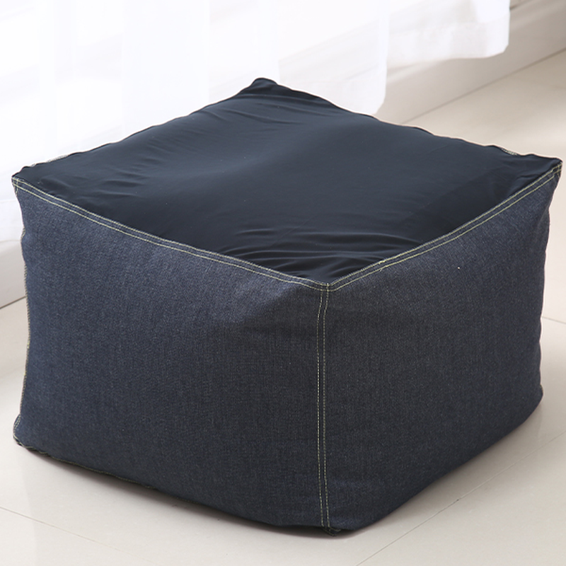 Pre-Filled Bean Bag Chair Azure/Peony/Cream Canvas Beanbag Shape Chair Seats 1 with Removable Cover, Fill Included